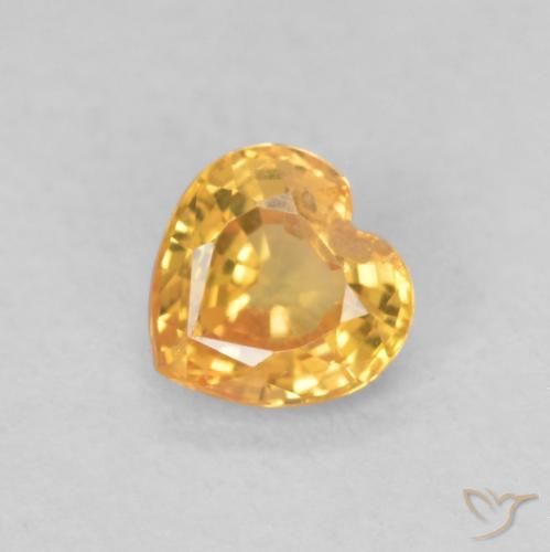 0.43ct Natürlicher Hellorange-Gold Saphir, Herz, VS