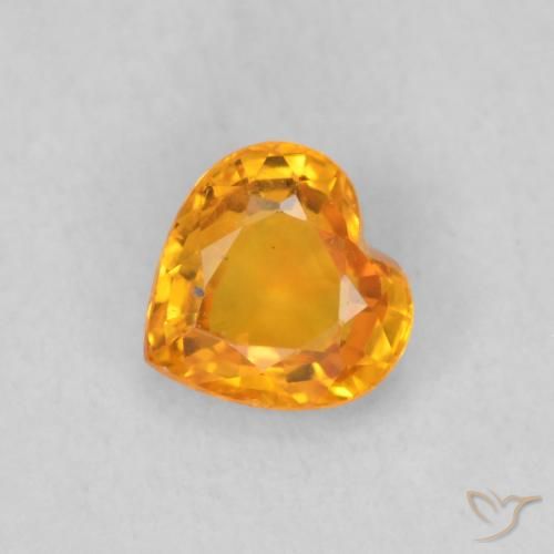 0.48ct Natürlicher hellorange Saphir, Herz, VS