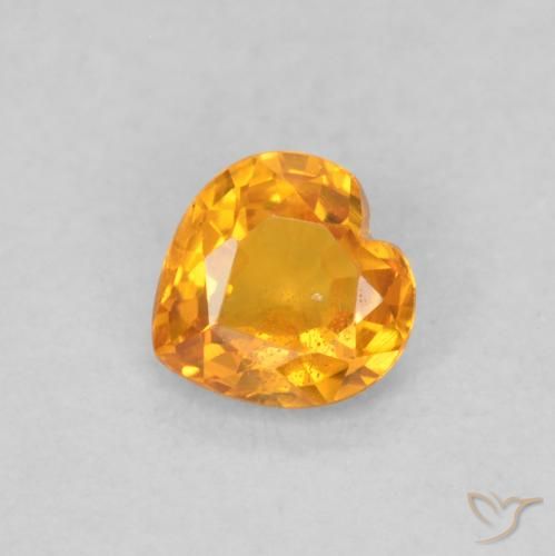 0.40ct Natürlicher Intensives Orange Saphir, Herz, VS