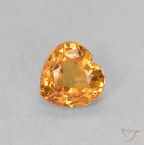 0.40ct Natürlicher Aprikose Orange Saphir, Herz, VS