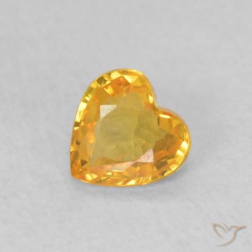 0.41ct Natürlicher Orange-Gold Saphir, Herz, VS