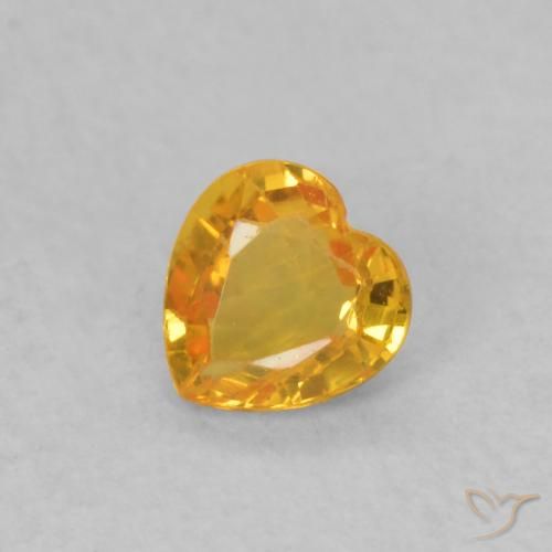0.32ct Natürlicher Mittelorange Saphir, Herz, VS