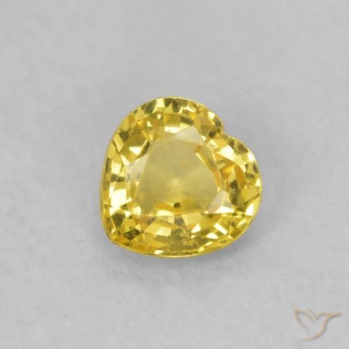 0.39ct Natürlicher Toskana Gelb Saphir, Herz, VS