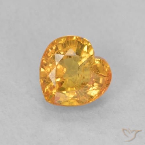 0.54ct Natürlicher hellorange Saphir, Herz, VS