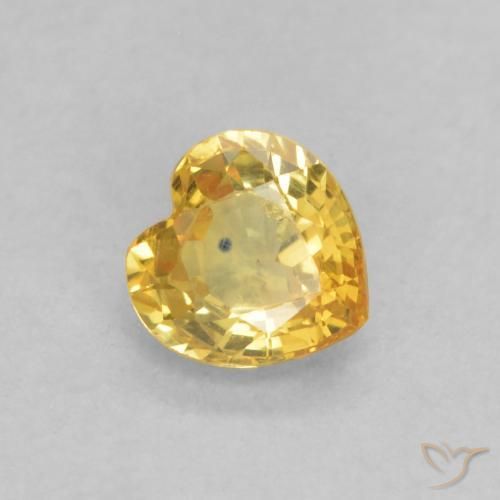 0.49ct Natürlicher Golden Saphir, Herz, VS