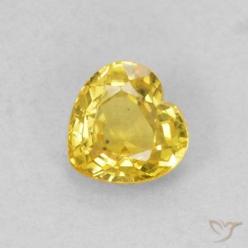 0.50ct Natürlicher Mittelgelb Saphir, Herz, VS