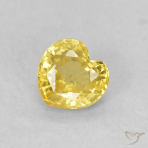 0.49ct Natürlicher Mittelgelb Saphir, Herz, VS
