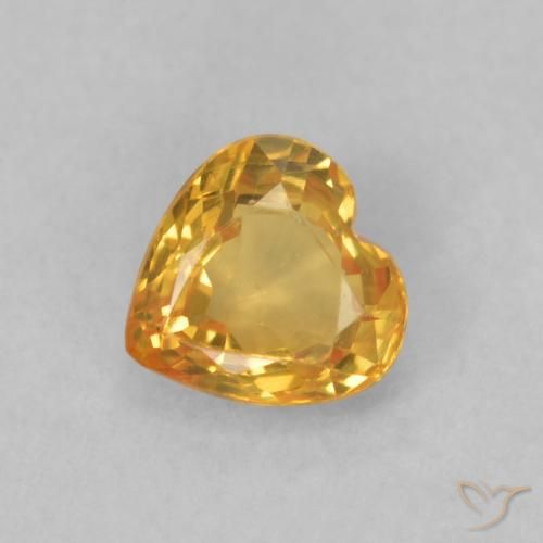 0.46ct Natürlicher Orange-Gold Saphir, Herz, VVS-VS
