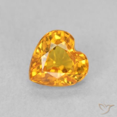 0.55ct Natürlicher Aprikose Orange Saphir, Herz, VVS-VS