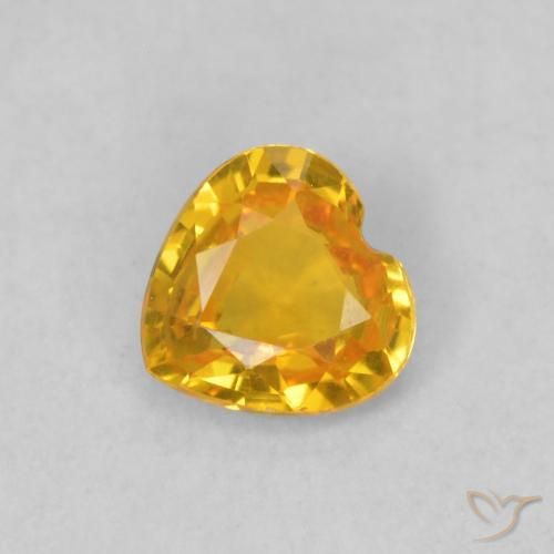 0.39ct Natürlicher Helles Gold Saphir, Herz, VVS-VS
