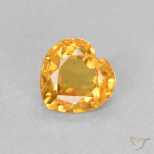 0.40ct Natürlicher Orange-Gold Saphir, Herz, VVS-VS