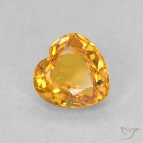 0.51ct Natürlicher Dunkelorange-Gold Saphir, Herz, VVS-VS