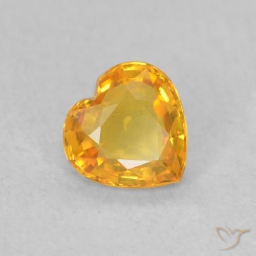 0.40ct Natürlicher Orange-Gold Saphir, Herz, VVS-VS