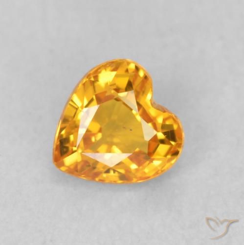 0.48ct Natürlicher Orange-Gold Saphir, Herz, VS