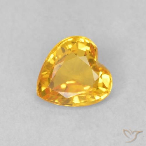 0.43ct Natürlicher gold-orange Saphir, Herz, VS