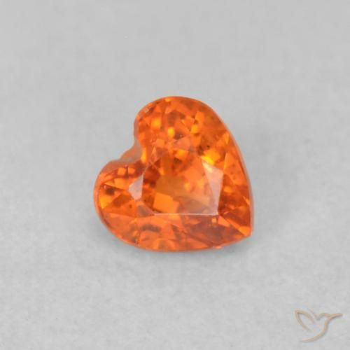 0.36ct Natürlicher Amber Orange Saphir, Herz, VS