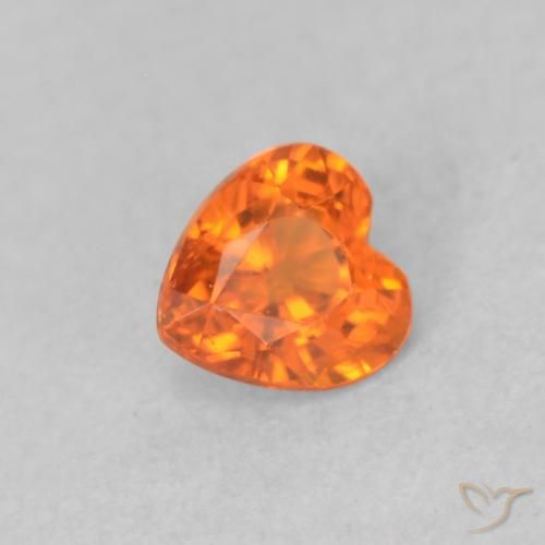 0.39ct Natürlicher Feuerorange Saphir, Herz, VS