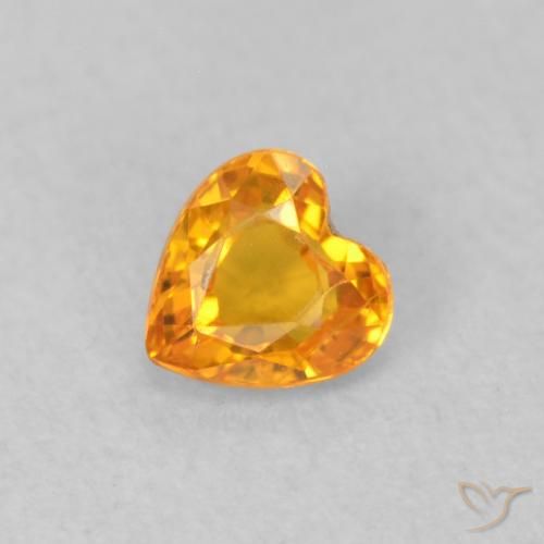 0.35ct Natürlicher Aprikose Orange Saphir, Herz, VS