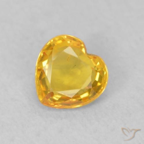 0.46ct Natürlicher Gold-Orange Saphir, Herz, VS