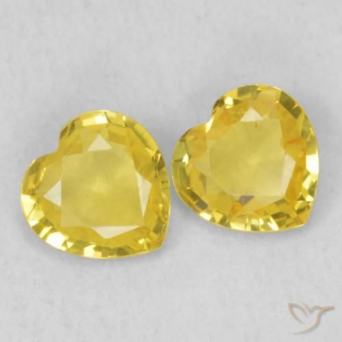 0.66ctw Natürlicher Helles Gold-Gelb Saphir, Herz, VS