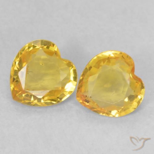 0.84ctw Natürlicher Golden Saphir, Herz, VS