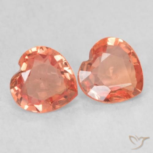 0.79 ct natürliche orange-rot Saphir-Edelsteine, Herz, VS
