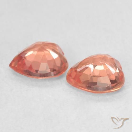 0.79 ct natürliche orange-rot Saphir-Edelsteine, Herz, VS