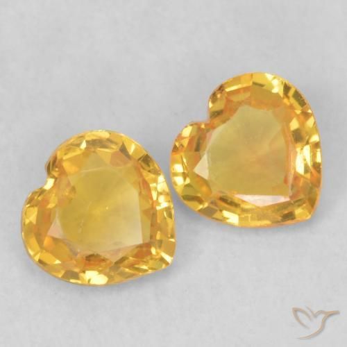 0.70 ct natürliche gold-orange Saphir-Edelsteine, Herz, VS