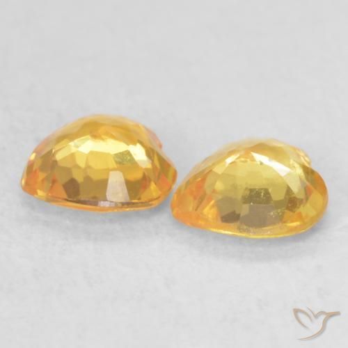 0.70 ct natürliche gold-orange Saphir-Edelsteine, Herz, VS