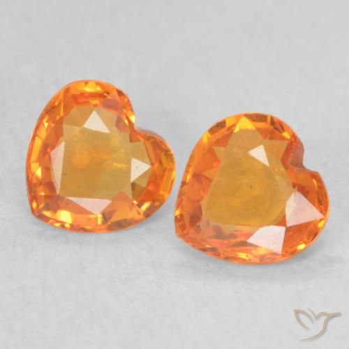 0.76ctw Natürlicher hellorange Saphir, Herz, VVS-VS, Photo A