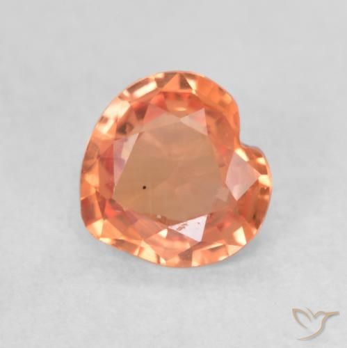 0.41ct Natürlicher Leuchtendes Orange-Rot Saphir, Herz, VVS