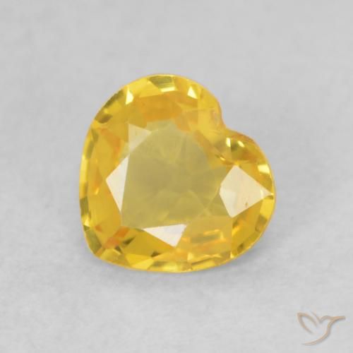 0.39ct Natürlicher Gold-Orange Saphir, Herz, VVS-VS