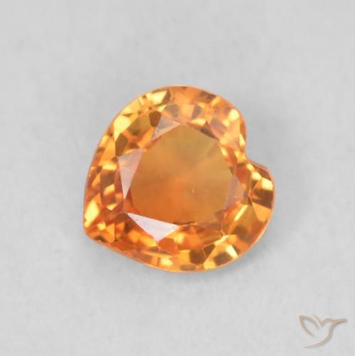 0.40ct Natürlicher Mittelorange Saphir, Herz, VVS-VS