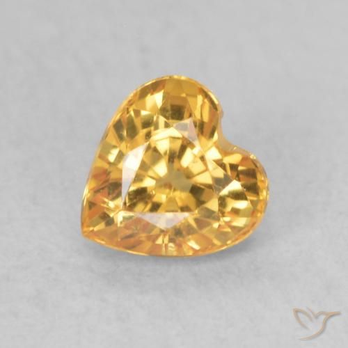 0.53ct Natürlicher Orange-Gold Saphir, Herz, VVS-VS