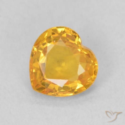 0.45ct Natürlicher Mittelgold Saphir, Herz, VS