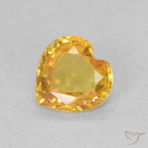 0.38ct Natürlicher Golden Saphir, Herz, VS