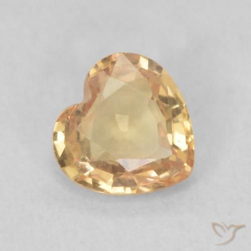 0.48ct Natürlicher Helles Pfirsichgold Saphir, Herz, VS