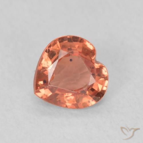 0.36ct Natürlicher orange-rot Saphir, Herz, VS