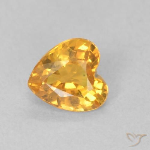0.47ct Natürlicher Tiefes Goldorange Saphir, Herz, VVS-VS