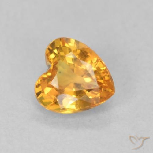 9,17 ctw natürlicher Tiefes Goldorange Saphir, Herz, VVS-VS