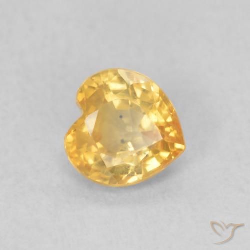 0.44ct Natürlicher Helles Gold Saphir, Herz, VS