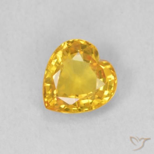0.43ct Natürlicher Golden Saphir, Herz, VS