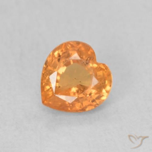 0.48ct Natürlicher hellorange Saphir, Herz, VS