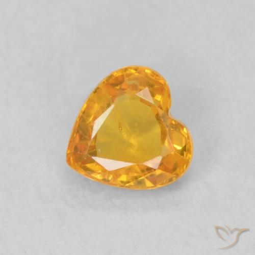 0.48ct Natürlicher Aprikose Orange Saphir, Herz, VS