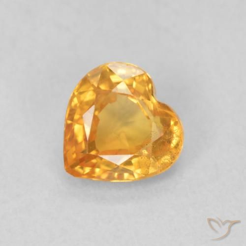 0.47ct Natürlicher Orange-Gold Saphir, Herz, VS