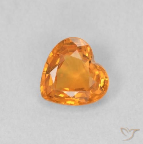 0.37ct Natürlicher Mittelorange Saphir, Herz, VVS-VS