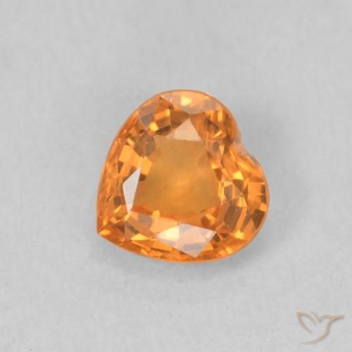 0.46ct Natürlicher Mittelorange Saphir, Herz, VVS-VS