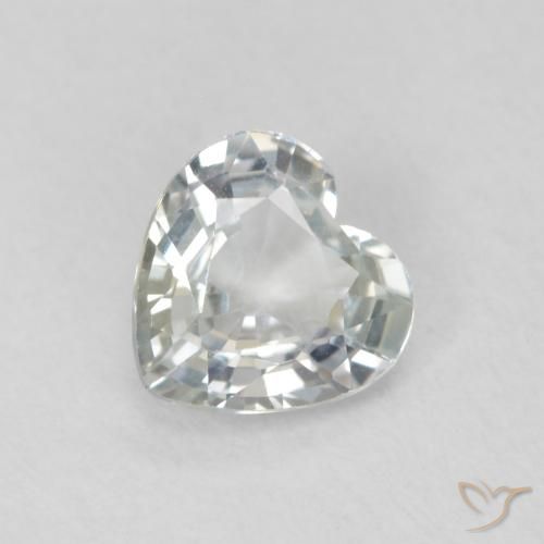 0.79ct Natürlicher Blasses Gelbgrün Saphir, Herz, VVS