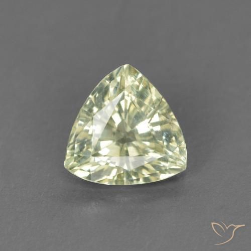 0.66ct Natürlicher Blasses Limettengrün Saphir, Trillion, VS