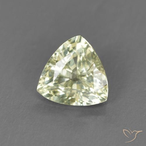 9,17 ctw natürlicher Blasses Limettengrün Saphir, Trillion, VS